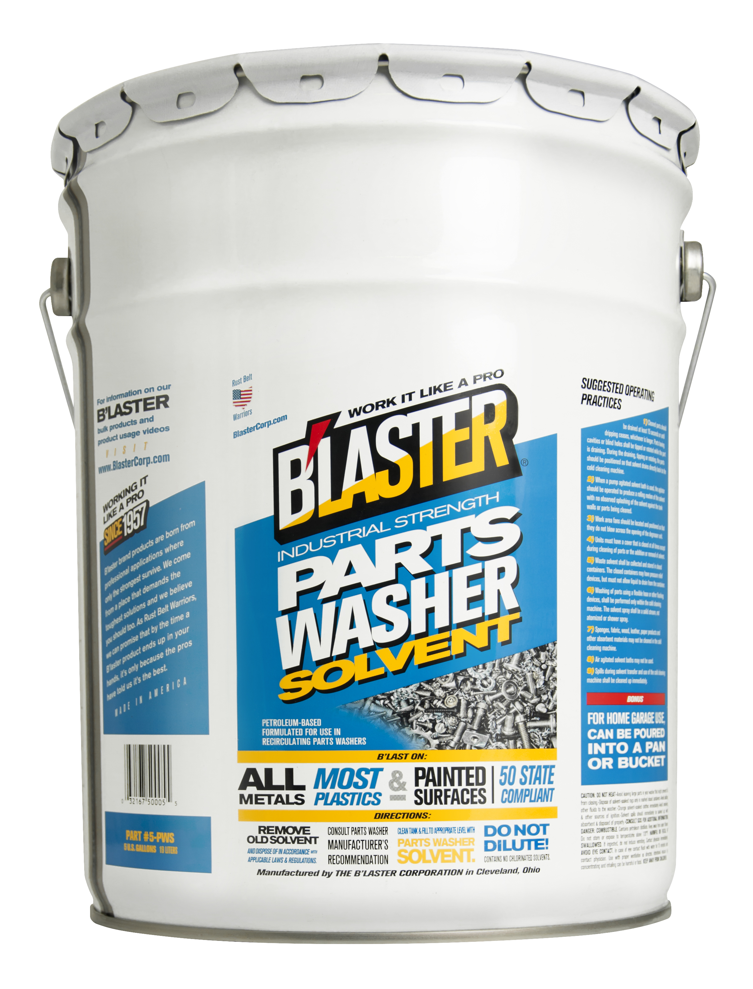 B'LASTER&reg; Industrial Strength Parts Washer Solvent - 5 Gallon Pail